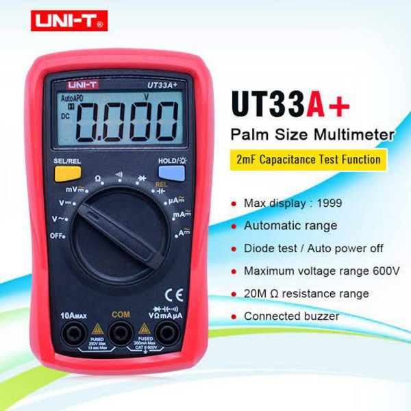 UNI-T UT33A+ Palm Size Digital Multimeter Pocket Size Multimeter Model: UT33A+