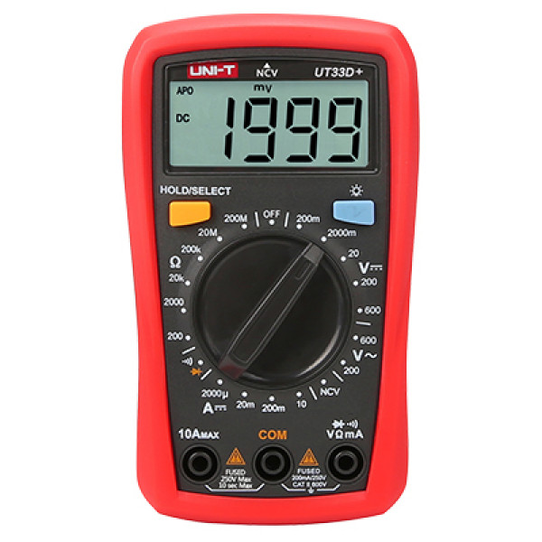 UNI-T UT33D+ Palm Size Digital Multimeter AC DC Volt OHM Meter