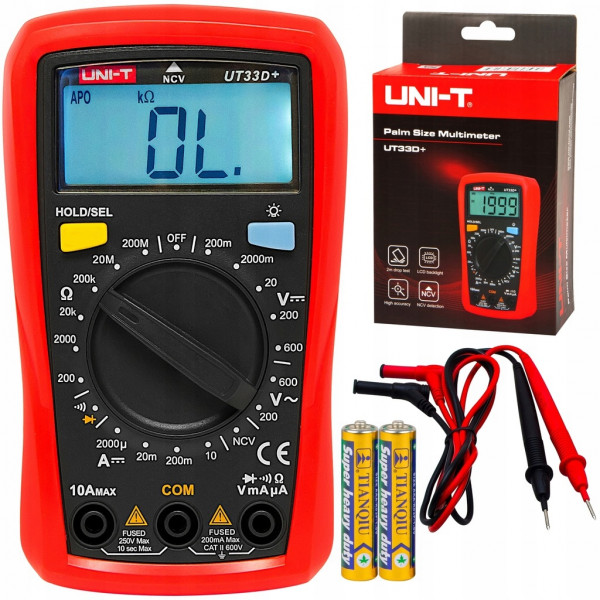 UNI-T UT33D+ Palm Size Digital Multimeter AC DC Volt OHM Meter