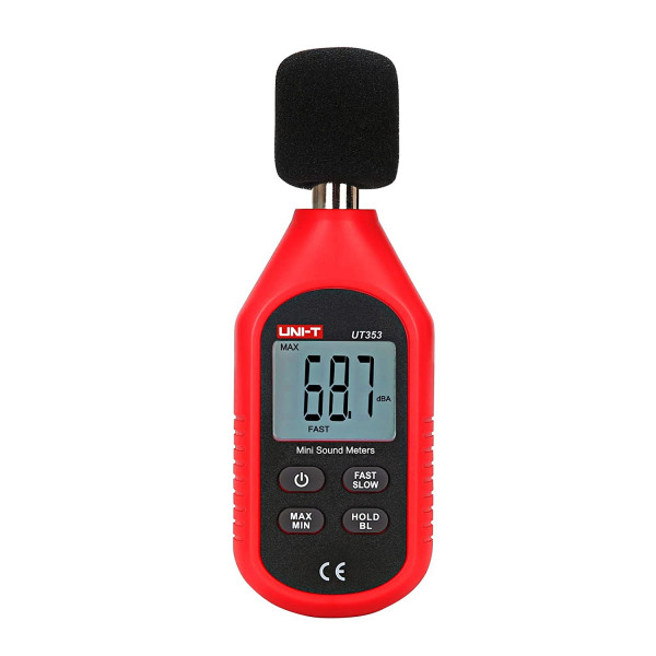 UNI-T UT353 Mini Sound Level Meter Decibel Meter, Digital Sound Level Meter 30-130dB Audio Noise Volume Measure Device Sound Meter Max/Min Fast/Slow Data Hold LCD Backlit Auto Power off