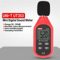 UNI-T UT353 Mini Sound Level Meter Decibel Meter, Digital Sound Level Meter 30-130dB Audio Noise Volume Measure Device Sound Meter Max/Min Fast/Slow Data Hold LCD Backlit Auto Power off