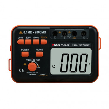 VICTOR 60B+ Digital Insulation Resistance Tester 1000V, 2000M ohm Model: VC60B+