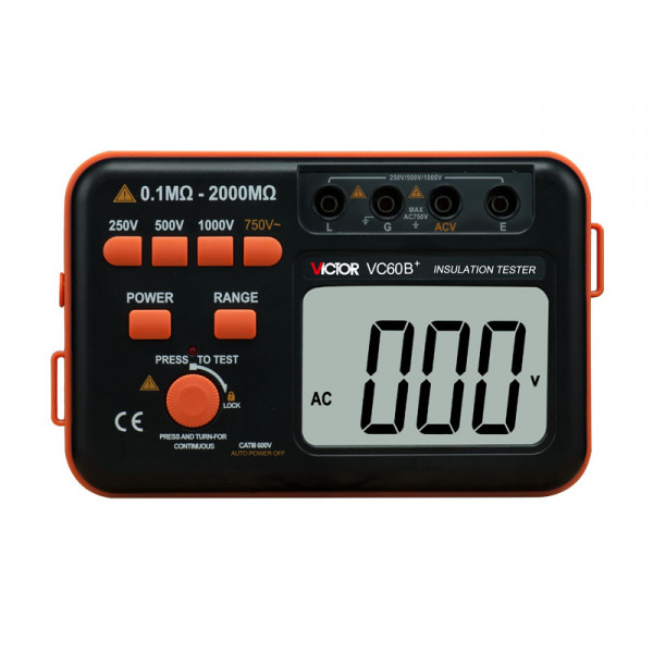 VICTOR 60B+ Digital Insulation Resistance Tester 1000V, 2000M ohm Model: VC60B+
