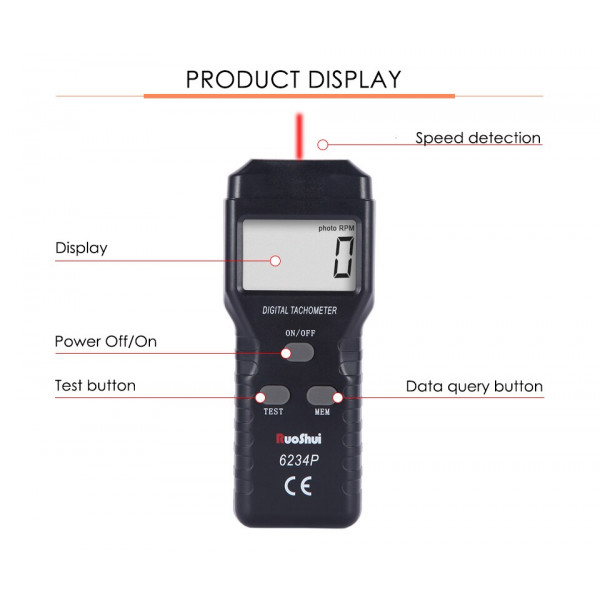 VICTOR 6234P Digital Tachometer 5-digit Digital Tachometer 6234P