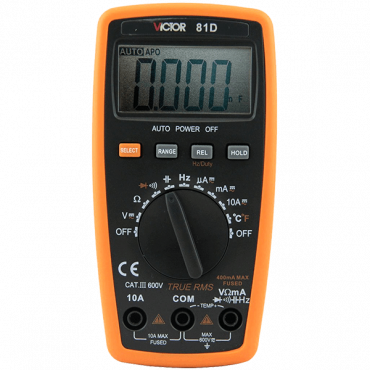 VICTOR 81D Digital Multimeter AC/DC 600V 10A ( 40MΩ, 100uF, 30MHz ) M