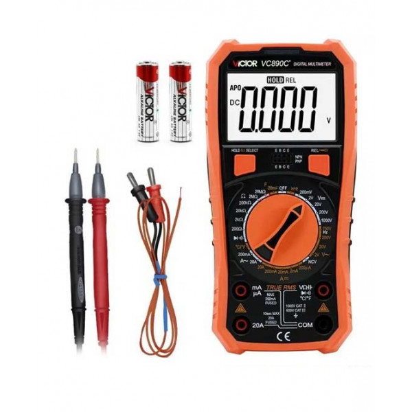 VICTOR 890C+ Digital Multimeter AC DC Volt Ohm Current Cap NCV Temp True RMS Model: VC890C+