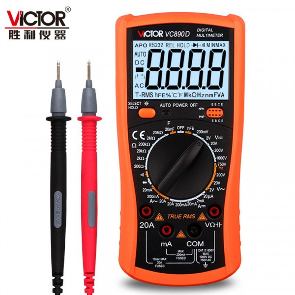 VICTOR VC890D Digital Multimeter True RMS AC/DC 10A, AC Voltage 750V, DC Voltage 1000V