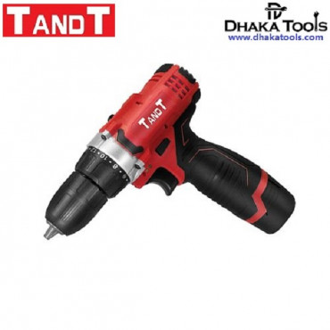 TANDT 12v Cordless Drill & Screwdriver with 2pcs Battery & Charger, Chuck Size10mm, Model: TT10012V