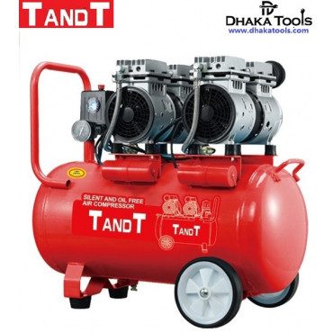 TANDT 50L Air Compressor (Silent), Oil free & Soundless, Tank Capacity: 50L, 1700W, 7bar, Model: TT2550S
