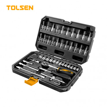 TOLSEN 46Pcs Socket Ratchet Wrench Set (1/4" Drive) Industrial Series Model: 15138