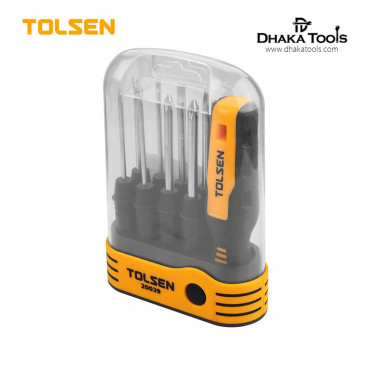 TOLSEN 20039 8 in 1 Interchangeable Screwdriver Set w/ Case 9Pcs