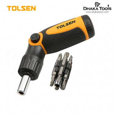 TOLSEN 14 in 1 Ratchet Screwdriver w/ Bit Holder (Philip, Flat & Torx) Model: 20040