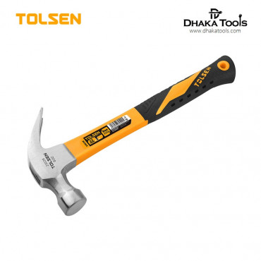 TOLSEN 8oz / 225g Claw Hammer Fiberglass Handle Smooth Face Nail Puller Grip pro Series Model: 25028