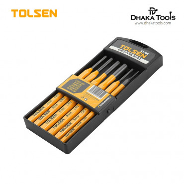 TOLSEN 6Pcs  Nail Punch Tool Set with Case (HRC56-62) Industrial Model: 25090