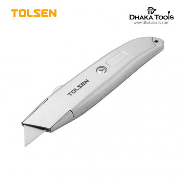 TOLSEN Retractable Utility Cutter (61x19mm) Aluminium Body Box Cutter Model: 30008