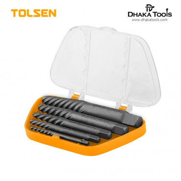 TOLSEN 5Pcs Screw Extractor Set (Size: 1# , 2#, 3#, 4#, 5#) Industrial Model: 33505