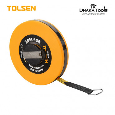 TOLSEN 20M 66ft Fiberglass Measuring Tape  with Metal Ring ABS Case Model: 35020