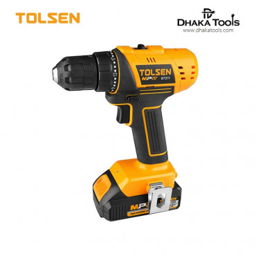 Tolsen 20V Li-Ion Cordless Drill 10mm ( 3/8" ), 35NM with 2.0Ah battery and Charger, 2 modes ( Screwdriving / drilling ), Model: 87211