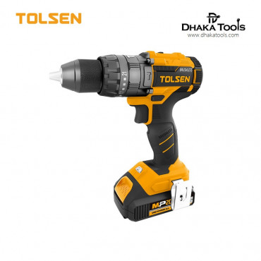 TOLSEN 20V Li-ion Brushless Cordless impact Drill Industrial With 14pcs accessories Model 87254