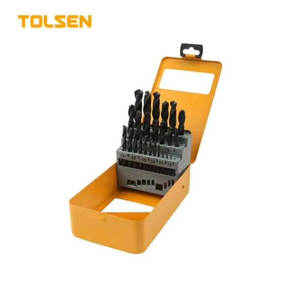 TOLSEN 25Pcs HSS Twist Drill Bits Set 1mm to 13mm Model: 75082