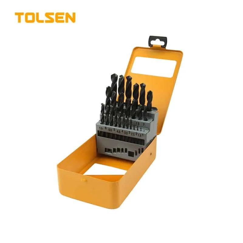 TOLSEN 25Pcs HSS Twist Drill Bits Set 1mm to 13mm Model: 75082