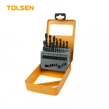 TOLSEN 19pcs HSS Twist Drill Bits Set 1mm to 10mm for Metal Drilling Model: 75081