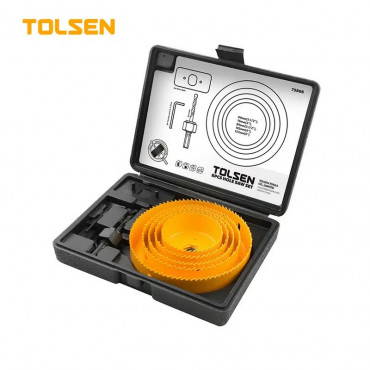 TOLSEN 8Pcs Hole Saw Set Kits for Plywood Drywall Wood Plastic Model 75866