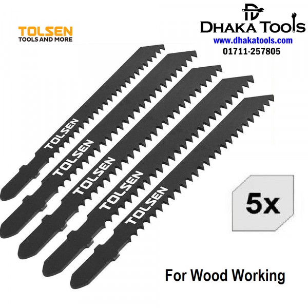 TOLSEN Jig Saw Blade Set (5pcs) for Wood Cutting ( T111C | T144D | T244D | T101B )