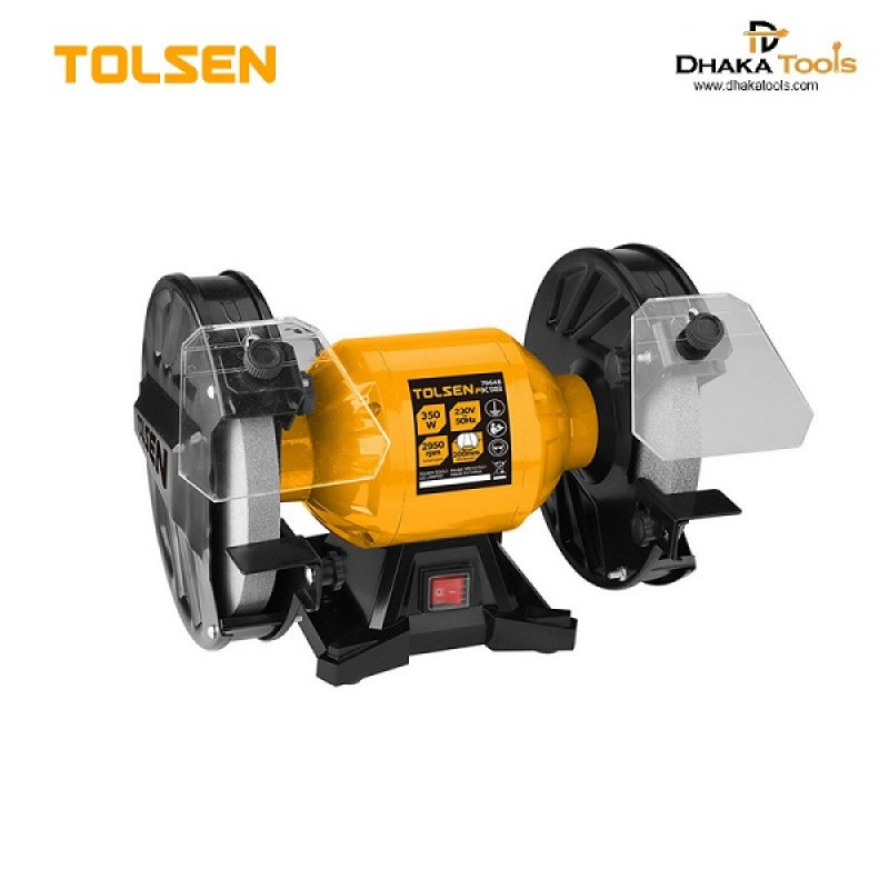 TOLSEN 8" Bench Grinder Machine (200x20x12.7mm) Heavy Duty 2-Stone 350W  Model: 79648