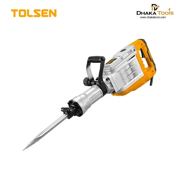 TOLSEN 1600W Demolition Hammer HEX chuck system w/ 7Pcs Accessories Industrial, Impact rate: 1850bmp, Impact force: 60J, FX Series Model: 88552