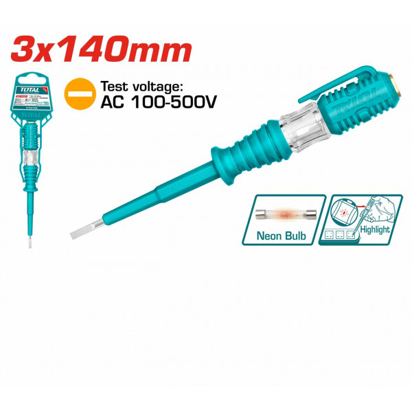 TOTAL Test Pencil Voltage Tester 140mm, Model: THT291408