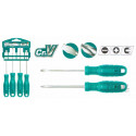 TOTAL 4Pcs Screwdriver Set (2pcs Star & 2pcs Flat) Model: THTDC250401