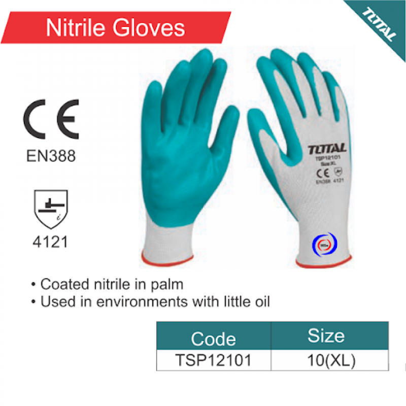 TOTAL Nitrile Gloves Size: XL Model: TSP12101