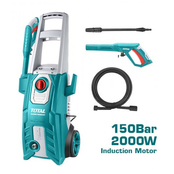 TOTAL TGT11226 High Pressure Washer – 150Bar (2200PSI), 2000W, Copper Wire Induction Motor Powerful Car Washer