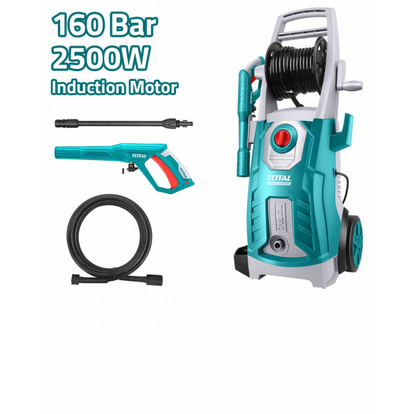 TOTAL TGT11246 High Pressure Washer – 160Bar (2320 PSI), 2500W, Copper wire induction motor powerful car washer