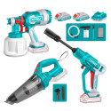TOTAL 20V Cordless 3-Piece Combo Tools Set – Car Washer, Vacuum, Sprayer ( Model TOSLI230522 ) with 2 x 2.0Ah Batteries & Charger