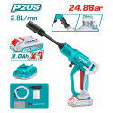 TOTAL TPWLI20362 Cordless pressure washer 24.8Bar, Car washer with battery & charge; 20V, 2.0Ah 