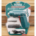 TOTAL 4V Li-ion Cordless Screwdriver with Accessories TSDLI0402