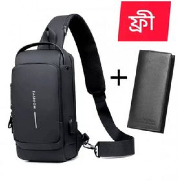 Usb bag with moneybag free (Fully Black)