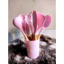 12 Pcs Silicone Spoon Set ( Pink )