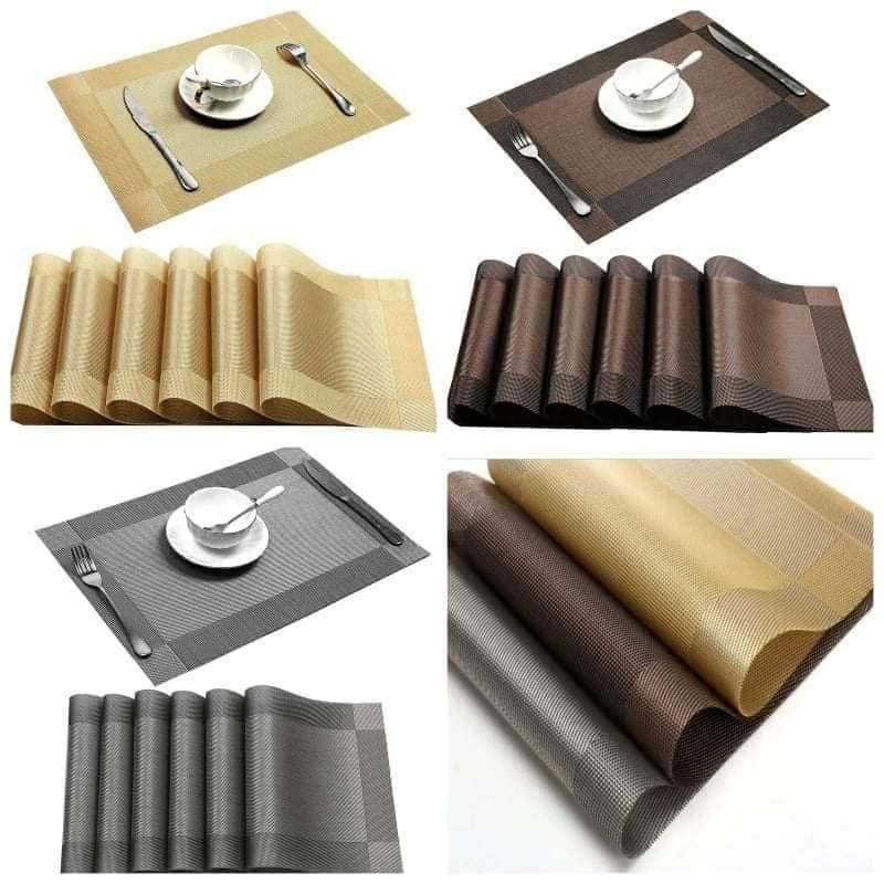 Dining Table mat ( গোল্ডেন কালার ৬ পিচের সেট )