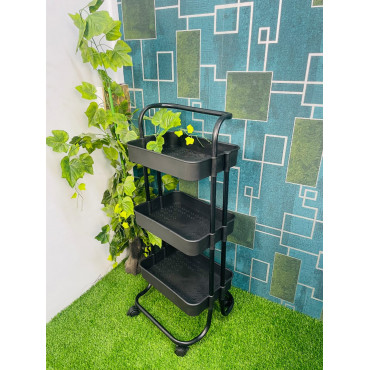 3 Layer Trolly Rack ( Black )