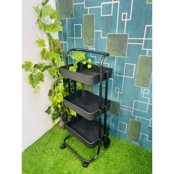 3 Layer Trolly Rack ( Black )