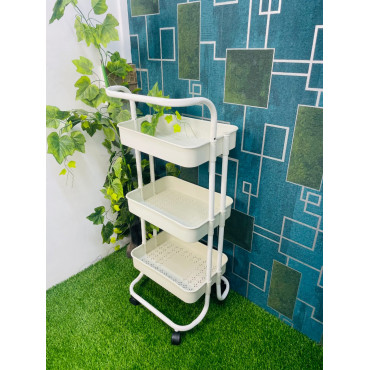 3 Layer Trolly Rack ( White )