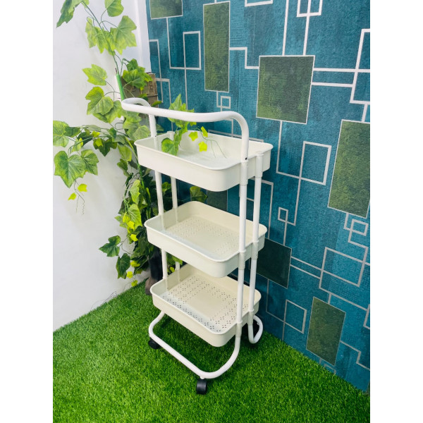 3 Layer Trolly Rack ( White )