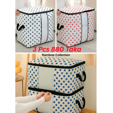 Star Printed Quilt Storage Bag ( 3 Pcs )