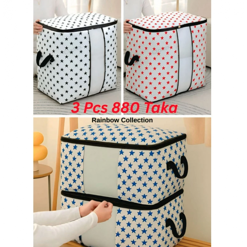 Star Printed Quilt Storage Bag ( 3 Pcs )