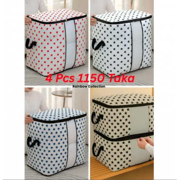 Star Printed Quilt Storage Bag ( 4 Pcs )