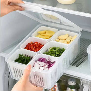 6 Grid Refrigerator Storage Box