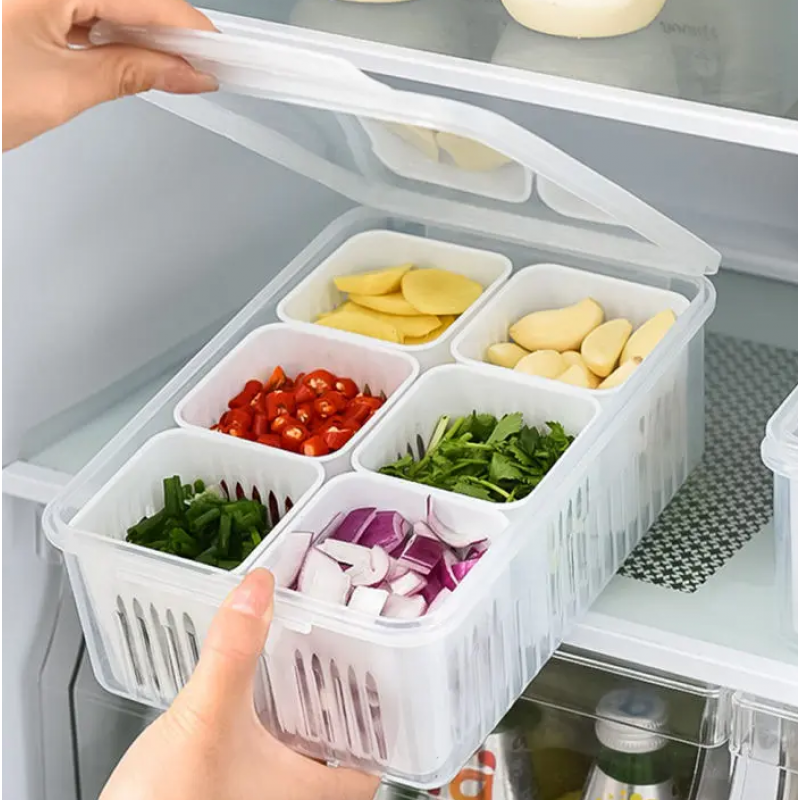 6 Grid Refrigerator Storage Box